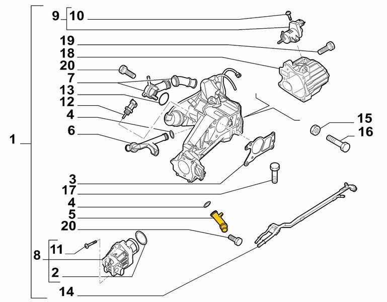 Tube Of EGR Valve 55241968 Suitable for Alfa Romeo, Fiat, Lancia, Opel. Stainless Steel