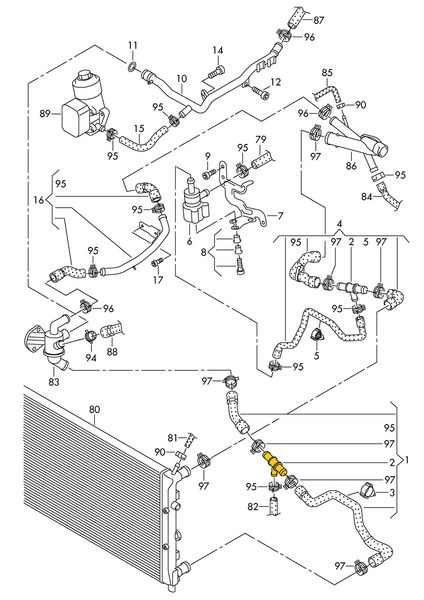 Трійник 6R0122051AB Audi, Seat, Skoda, Vw. Нержавіюча сталь Р105 фото