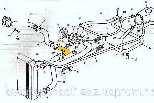 Rura wodna Tf6990-1303058 Pasuje do Daewoo. Stal nierdzewna