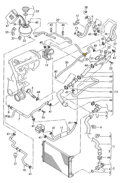 T-piece 1J0122447DT Suitable for Vw. Stainless Steel