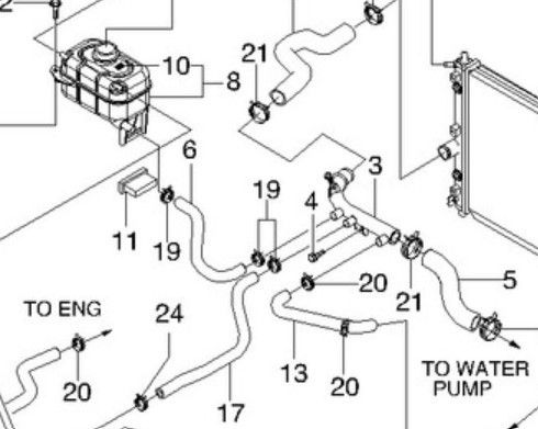 Cooling pipe 96328694 Suitable for Chevrolet, Daewoo. Stainless Steel