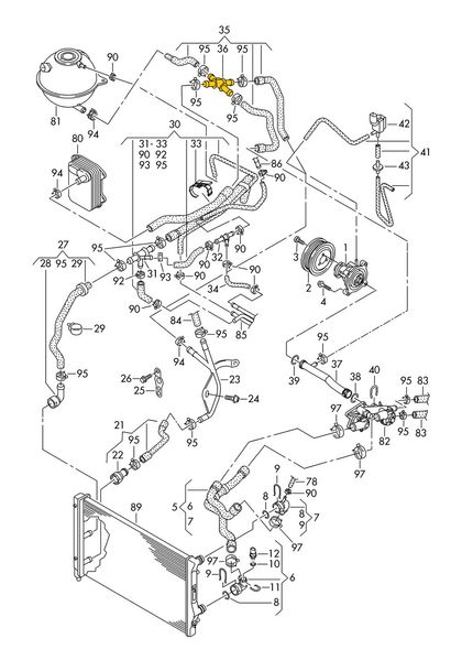 T-Stück 1K0121087T Geeignet für Seat, Vw. Edelstahl Р110 фото