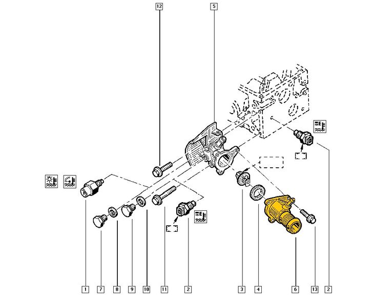 Thermostat housing 8200729683 Suitable for Renault. Stainless Steel