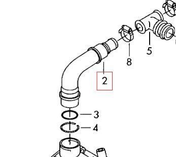 Cooling pipe 06A103213F for Audi, Seat, Skoda, VW from stainless steel