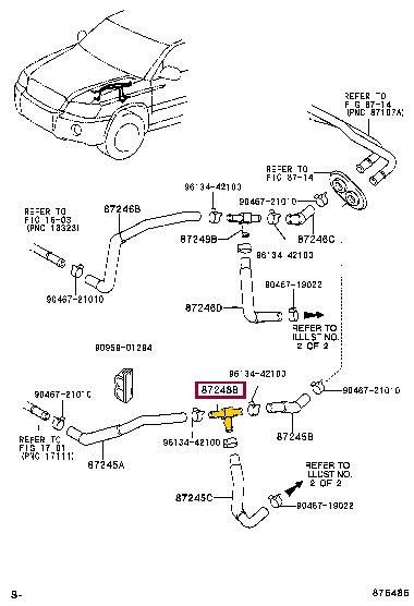 Heater Hose Output T Pipes 87248-60460 Suitable for Lexus, Toyota. Stainless Steel