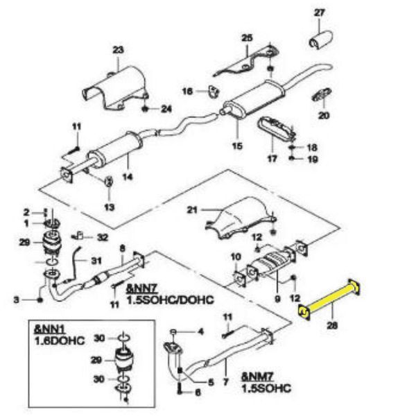 Wkładka zamiast katalizatora 96143772 Daewoo ze stali ocynkowanej