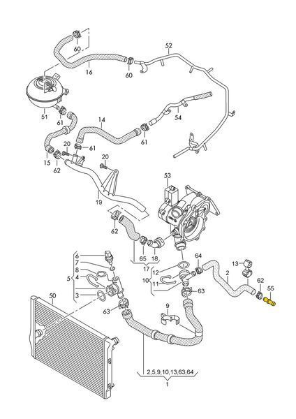 Łącznik węża 12E121140A dla Audi, VW ze stali nierdzewnej