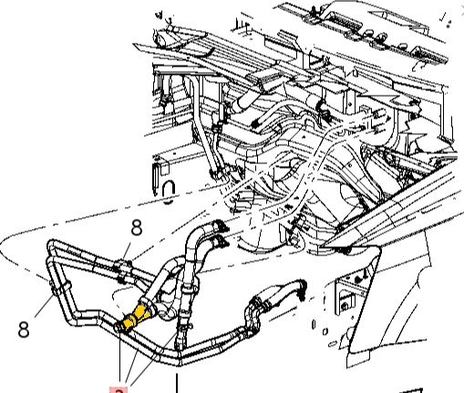 Hose T-piece 4677603AB Suitable for Chrysler, Dodge. Stainless Steel