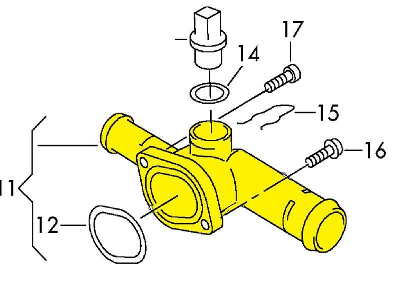 Flange 06A121132 for Audi, Seat, Skoda, VW from stainless steel
