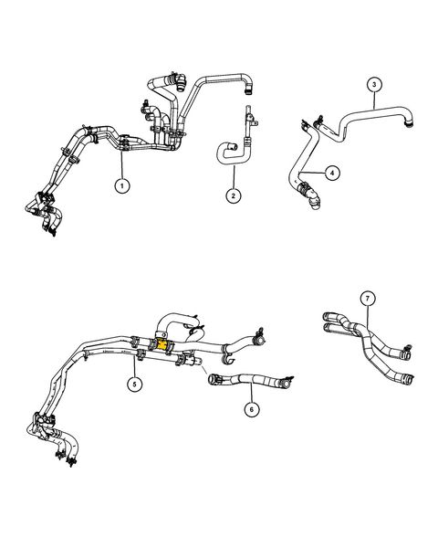 Heater Hose T Pipes K05058394AC Suitable for Dodge, Fiat. Stainless Steel