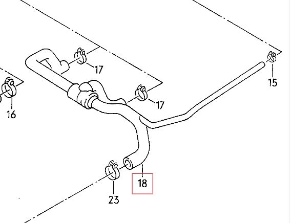 Hose T-piece 4D0121101D Suitable for Audi. Stainless Steel