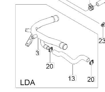 Cooling pipe 96419278 Suitable for Chevrolet, Daewoo. Stainless Steel