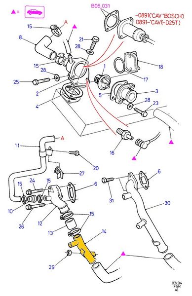 Cooling pipe 864F8291AB Suitable for Ford. Stainless Steel