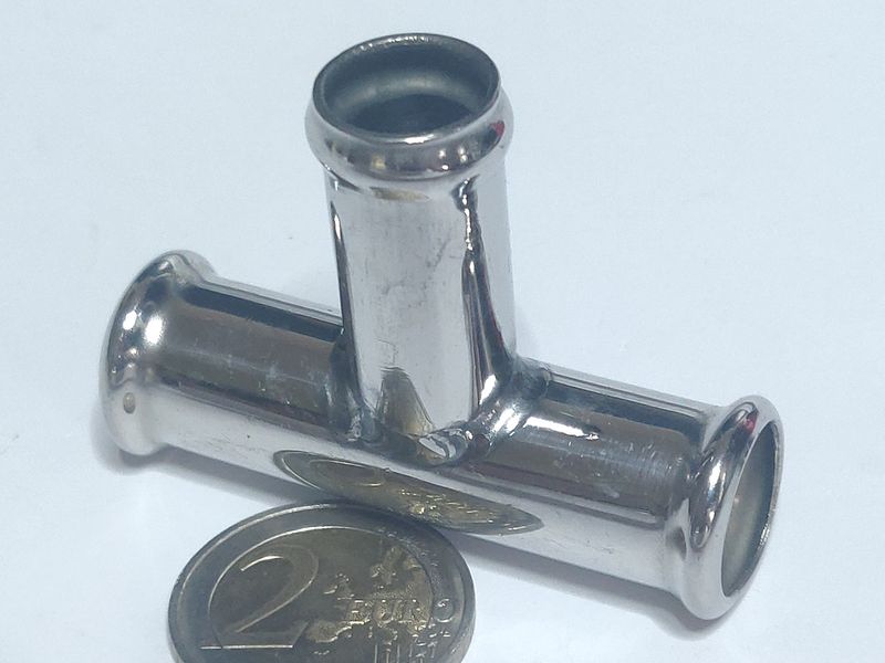 T Pipes 14x12 mm. Stainless Steel