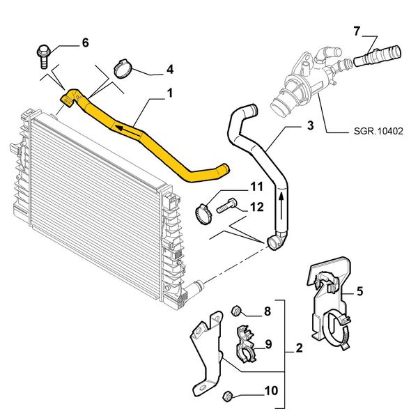 Cooling pipe 50500406 Suitable for Alfa Romeo. Stainless Steel