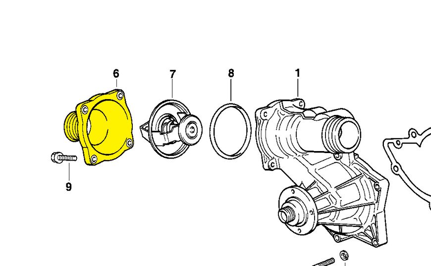 Thermostat housing 11531720173 Suitable for Bmw. Stainless Steel