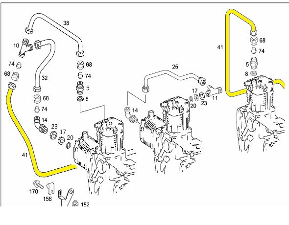 Cooling pipe A9314301174 Suitable for Mercedes-Benz. Stainless Steel