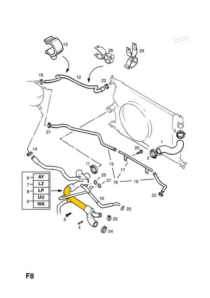 Cooling pipe 1336052 Suitable for Opel. Stainless Steel