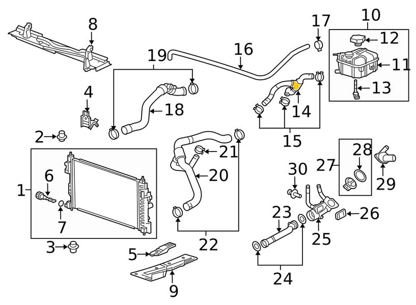 T-piece 22759097 Suitable for Opel. Stainless Steel