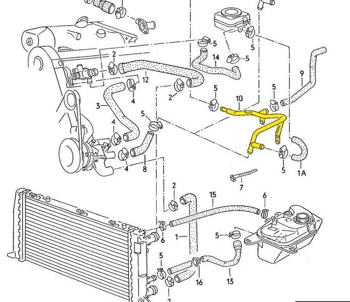 Cooling pipe 026121065D for Audi from stainless steel