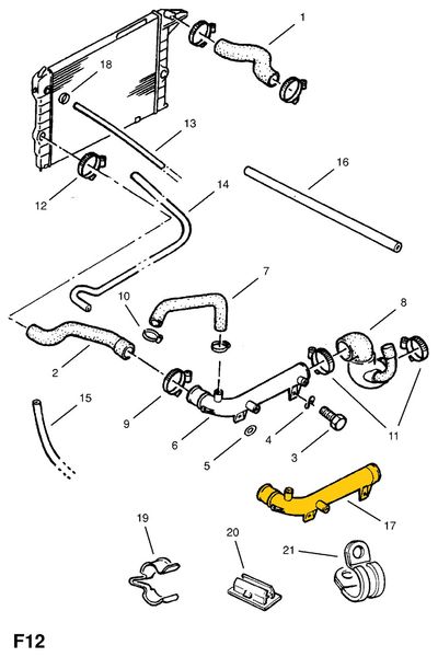 Cooling pipe 90323084 Suitable for Opel. Stainless Steel