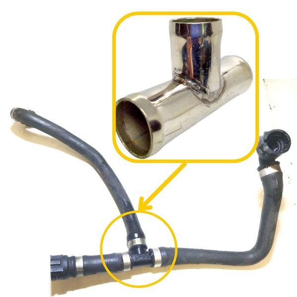 Heater Hose T Pipes 64128385235 Suitable for Bmw. Stainless Steel