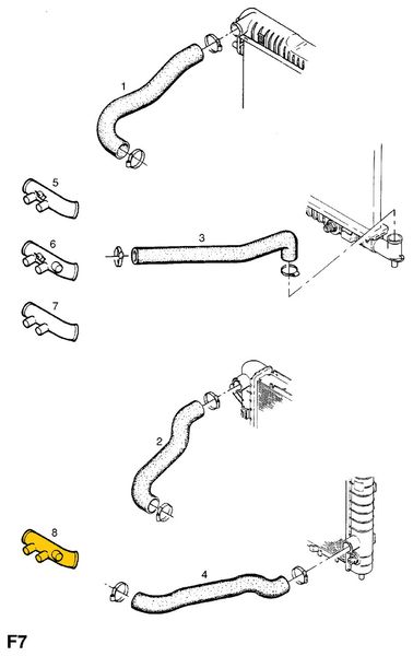 Water pipe 1336905 Suitable for Opel. Stainless Steel