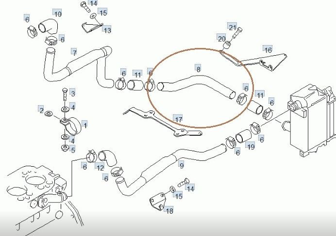 Coolant Pipeline 81.06303-0590 Suitable for Man. Stainless Steel