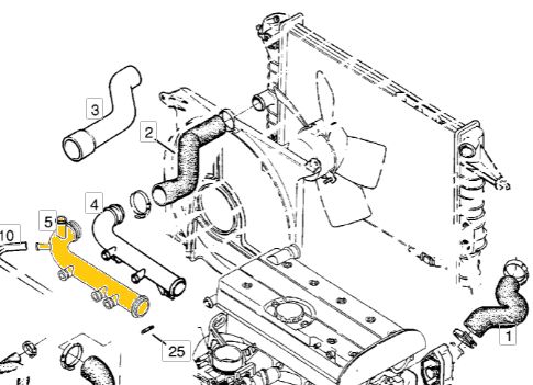 Cooling pipe 1336098 Suitable for Opel. Stainless Steel